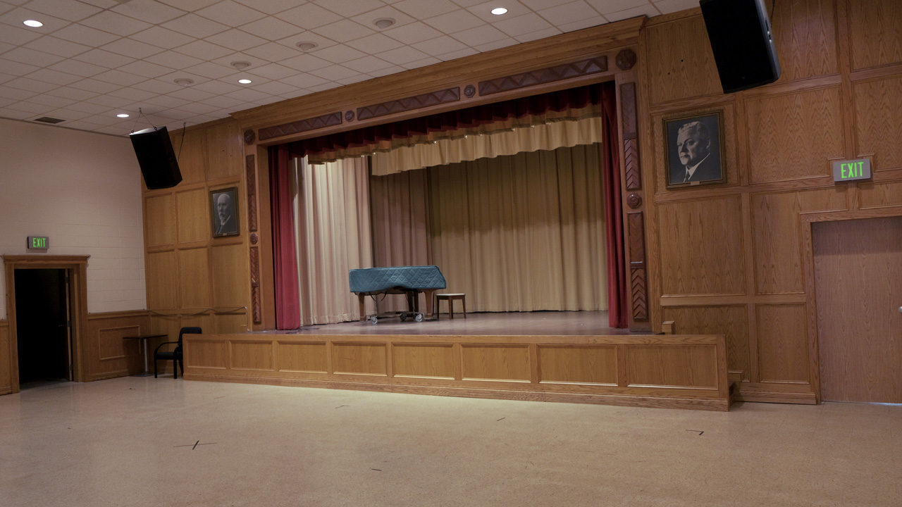 Indy Latvian Center National Hall stage view 2