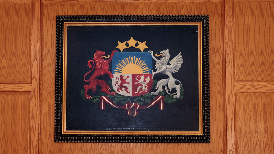 Indy Latvian Center Coat of Arms painting